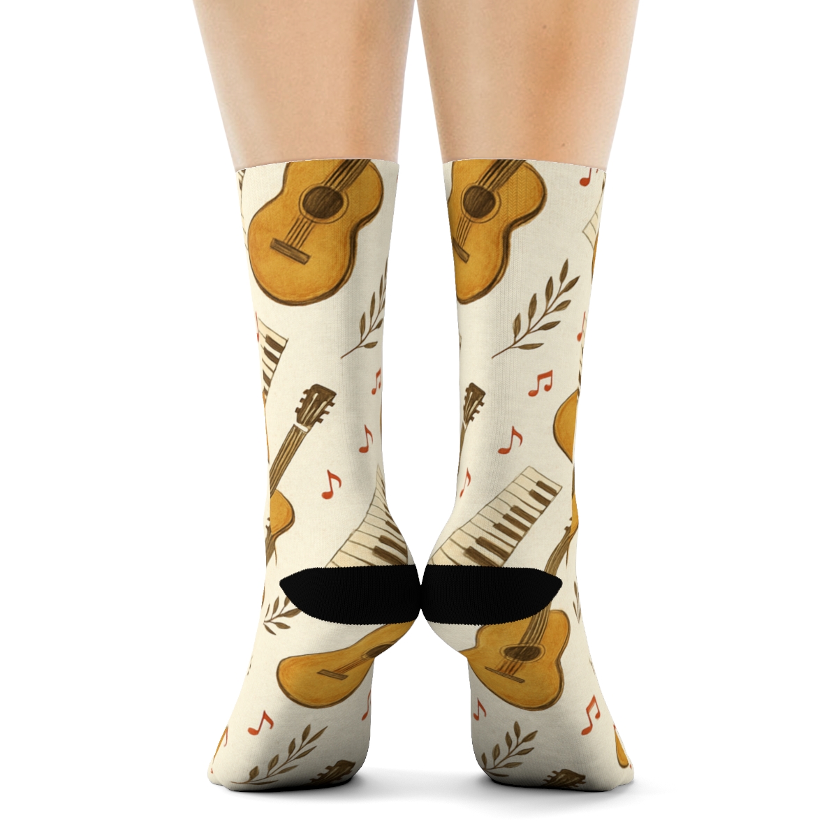 Botanical Chic Musician Notebook Pattern premium sports crew socks