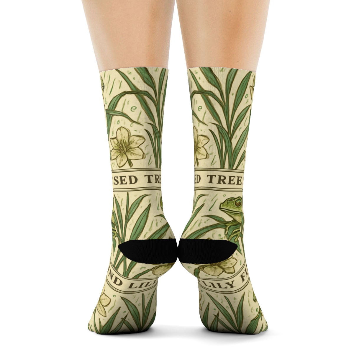 Vintage Naturalist Rain Kissed Frogs stylish athletic crew socks