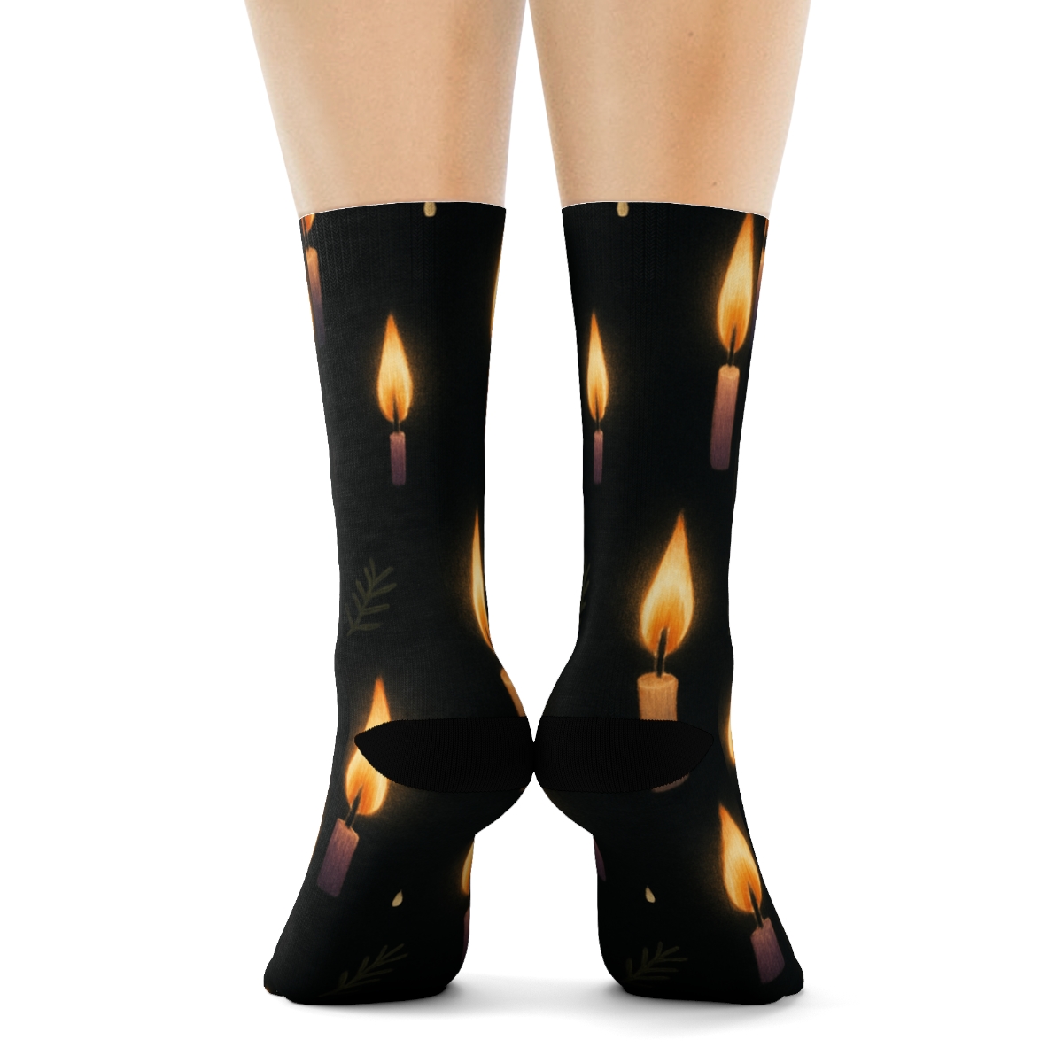 Starfield-Advent Candles Flame Scatter premium sports crew socks