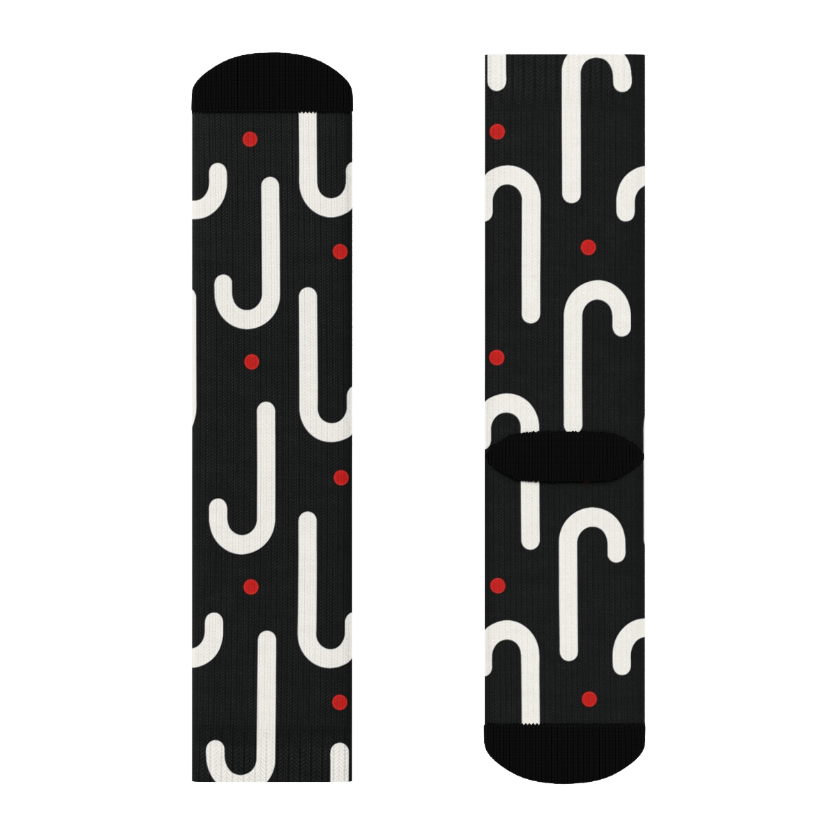 Candy Canes Minimal Hook Silhouette Repeat premium sports crew socks