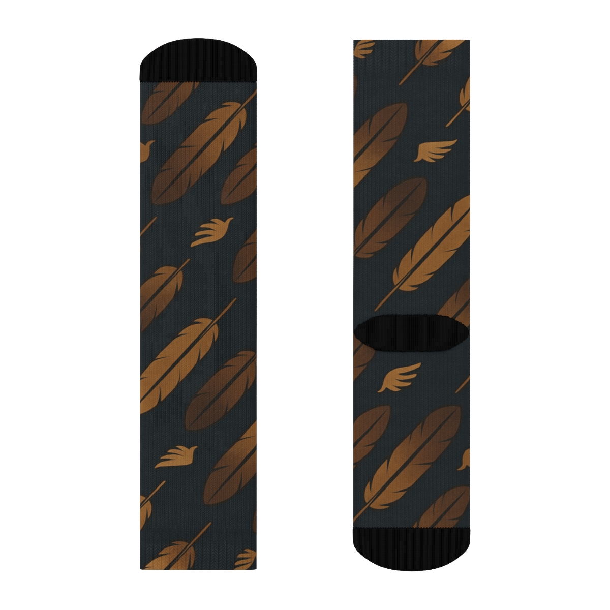 Eagle Feather Diagonal Progression On Navy Blue Background stylish athletic crew socks