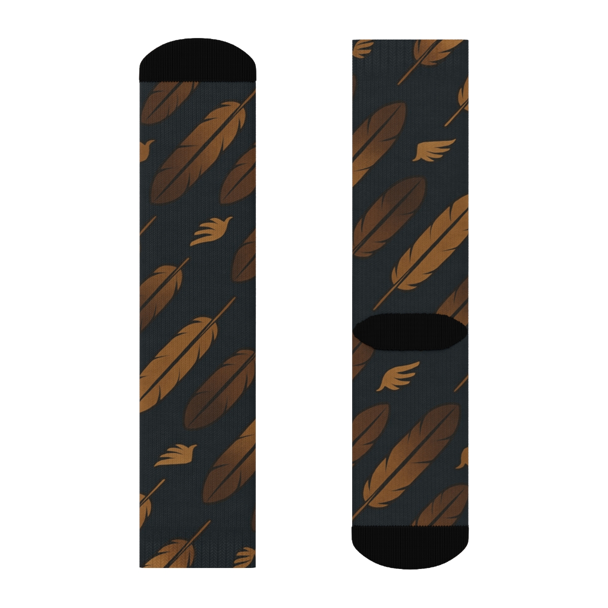Eagle Feather Diagonal Progression On Navy Blue Background stylish athletic crew socks