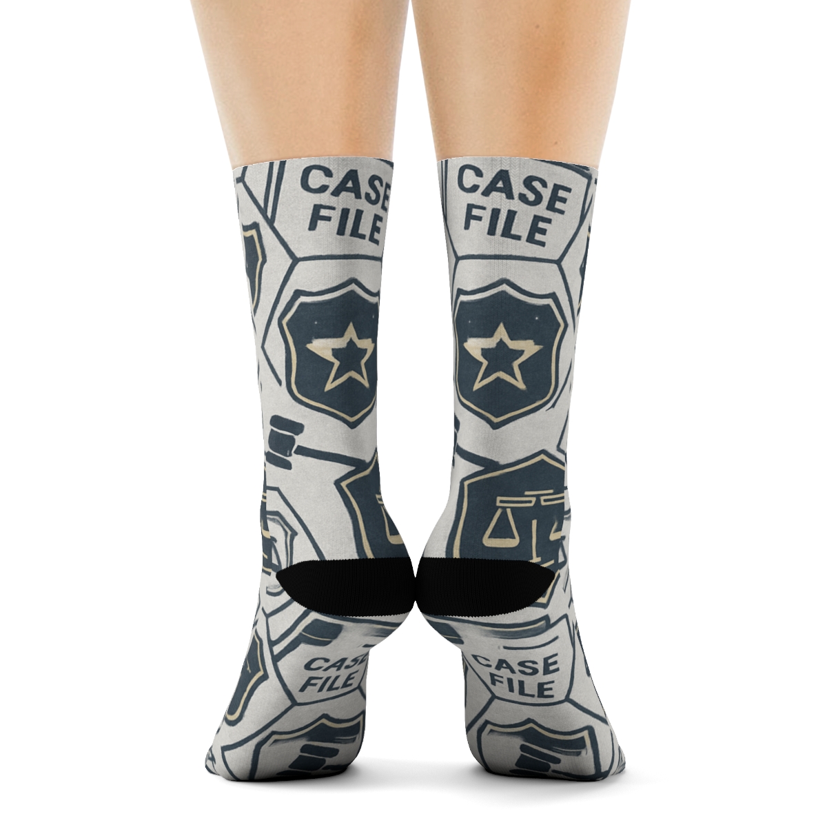 Probation Officer Badge And Case File Tessellation comfortable cotton crew socks