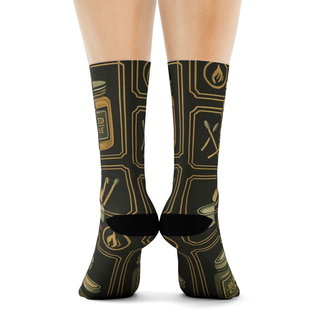 Vintage Apothecary Study With Candle Labels stylish athletic crew socks