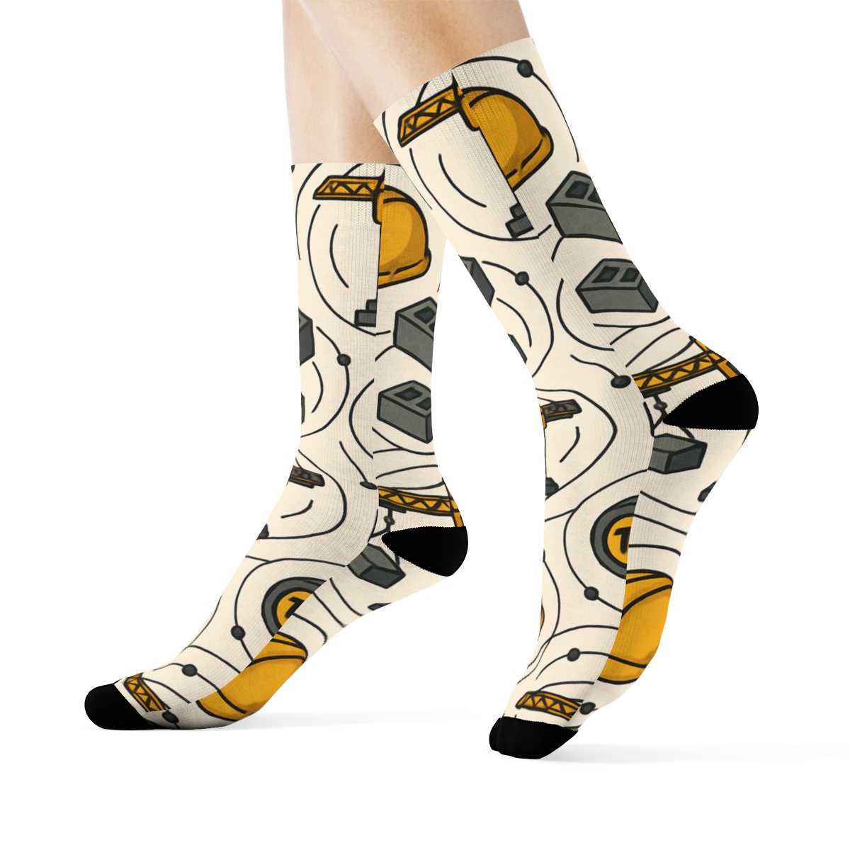 Hard Hat Orbit Pattern For Civil Engineer custom crew socks