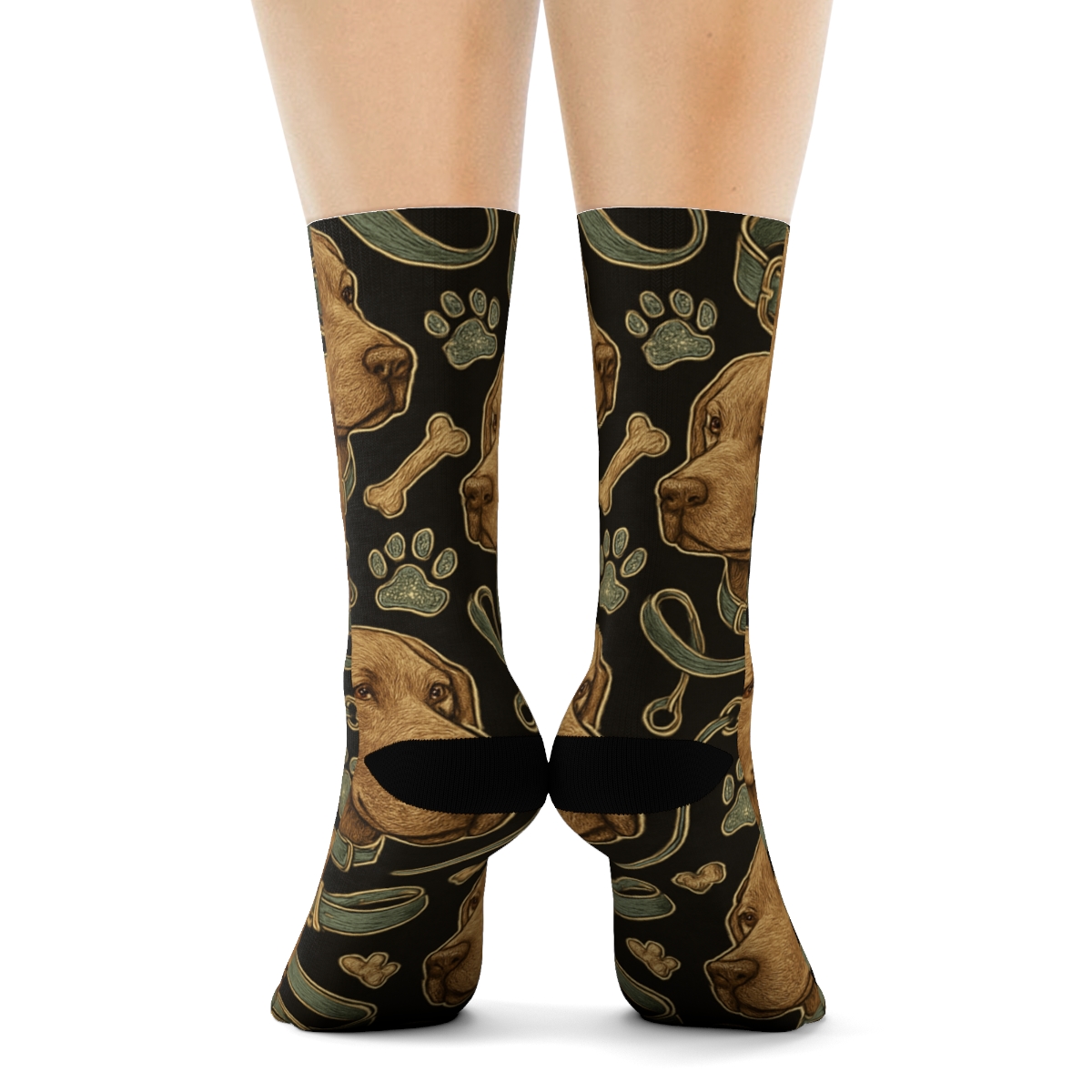 Botanical Poster Collage With Labrador Retriever Motifs personalized crew socks