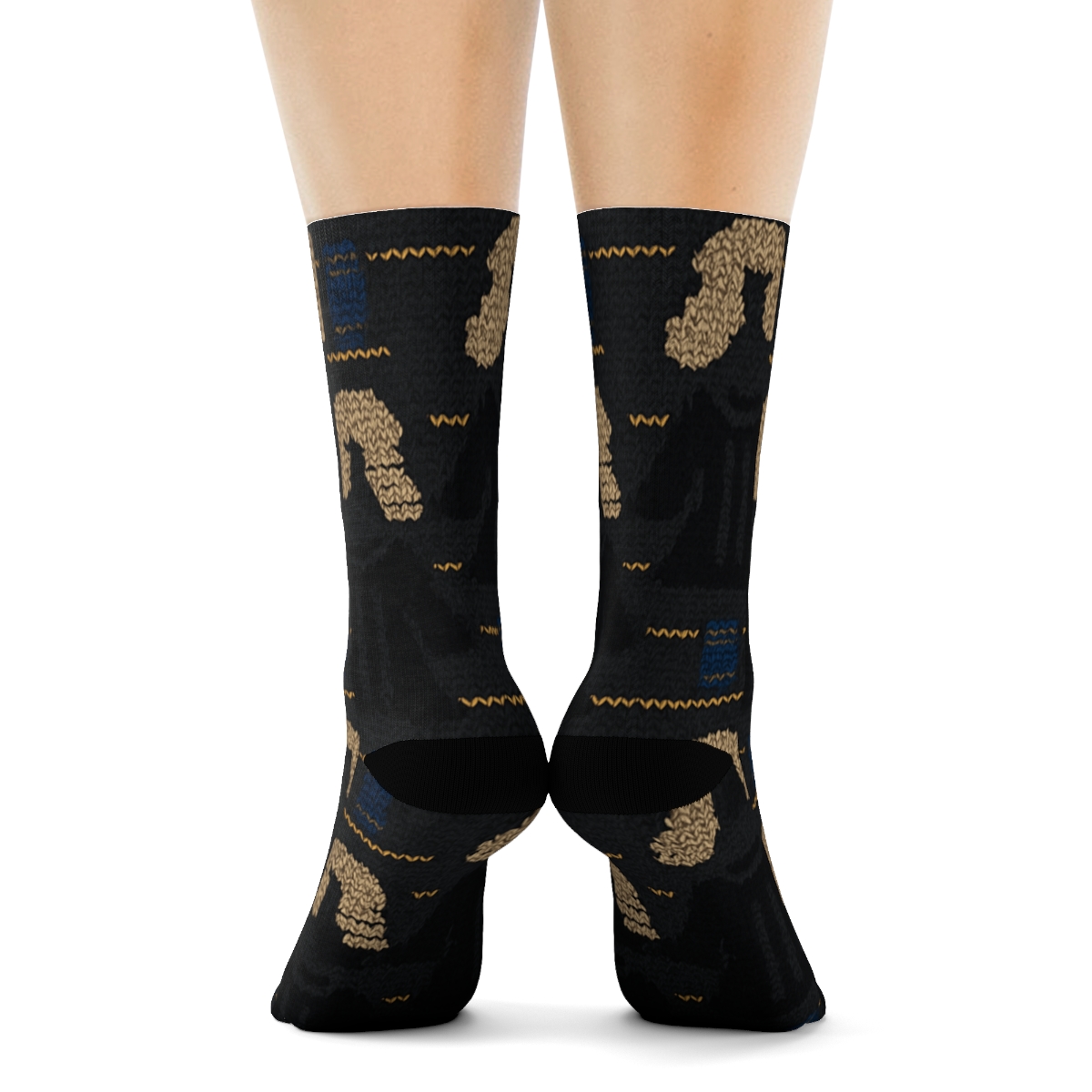 Charcoal Black Robe Weave Judge Pattern personalized crew socks