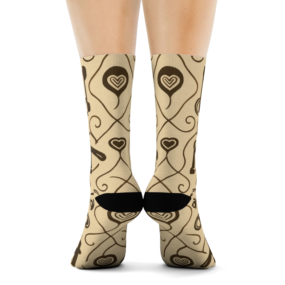 Espresso Machine Lattice In Barista Style personalized crew socksEspresso Machine Lattice in Barista Style Crew Socks - Image 4