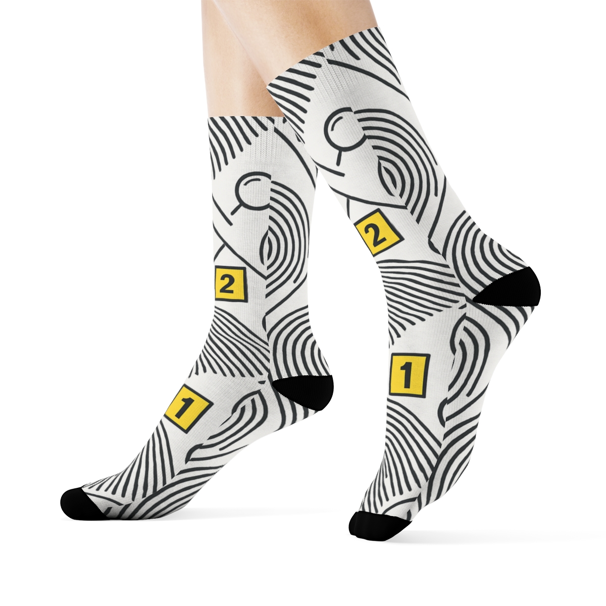 Fingerprint Lattice Study, Crime Scene Investigator custom crew socks