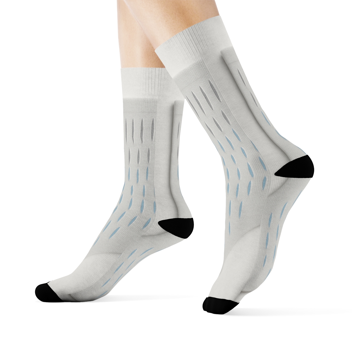 Icicle Drop Gradient On Light Gray trendy patterned crew socks
