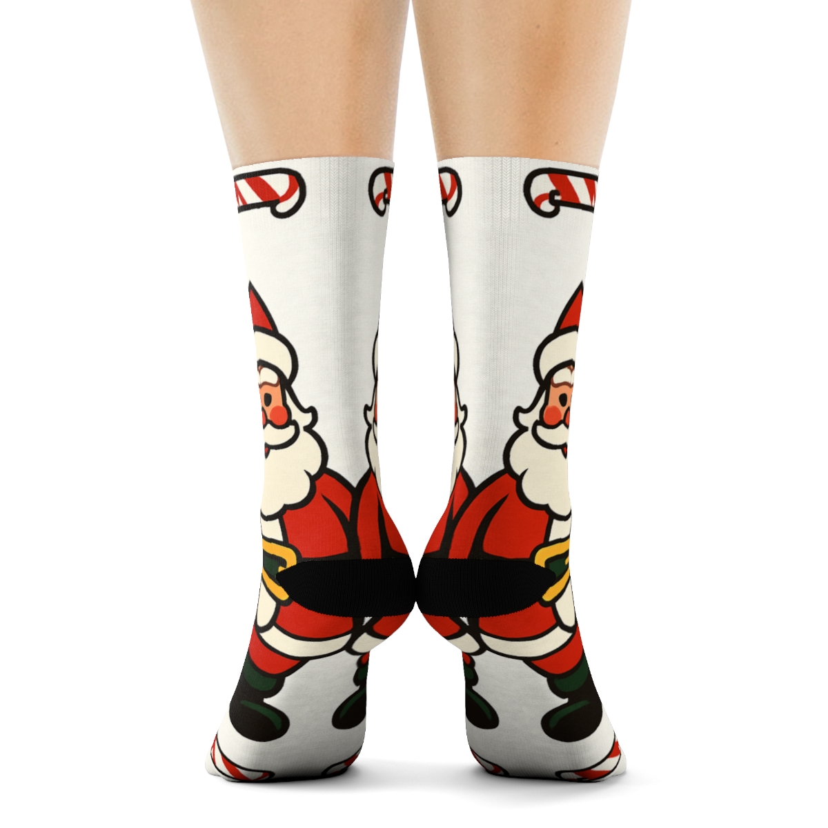 Santa Claus Spotlight Holiday Tee unique graphic crew socks