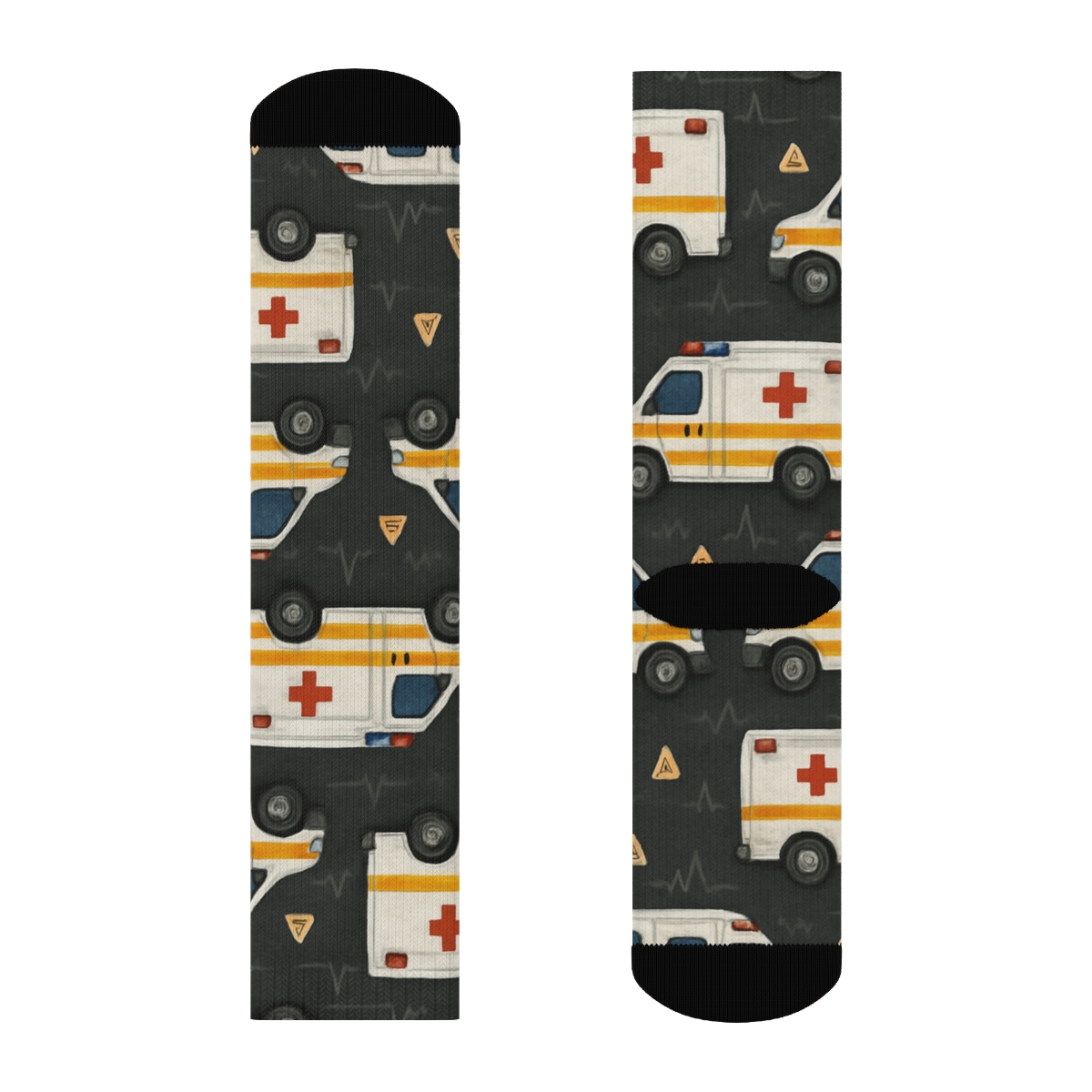 ECG Wavefield Pattern Paramedic Edition personalized crew socks