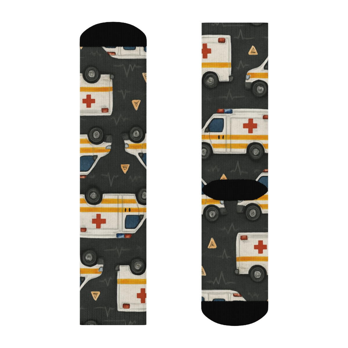 ECG Wavefield Pattern Paramedic Edition personalized crew socks