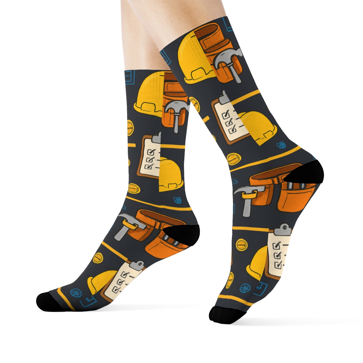 Tool Bandana Pattern For Building Inspector designer printed crew socks
