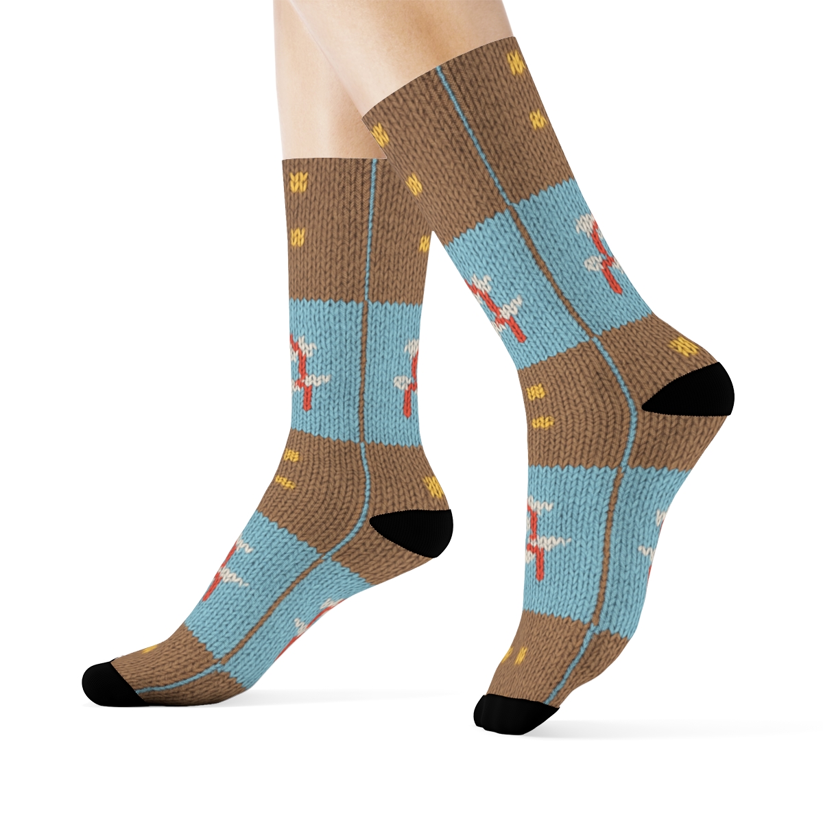 Mail Carrier Knitted Parcel Checkerboard comfortable cotton crew socks