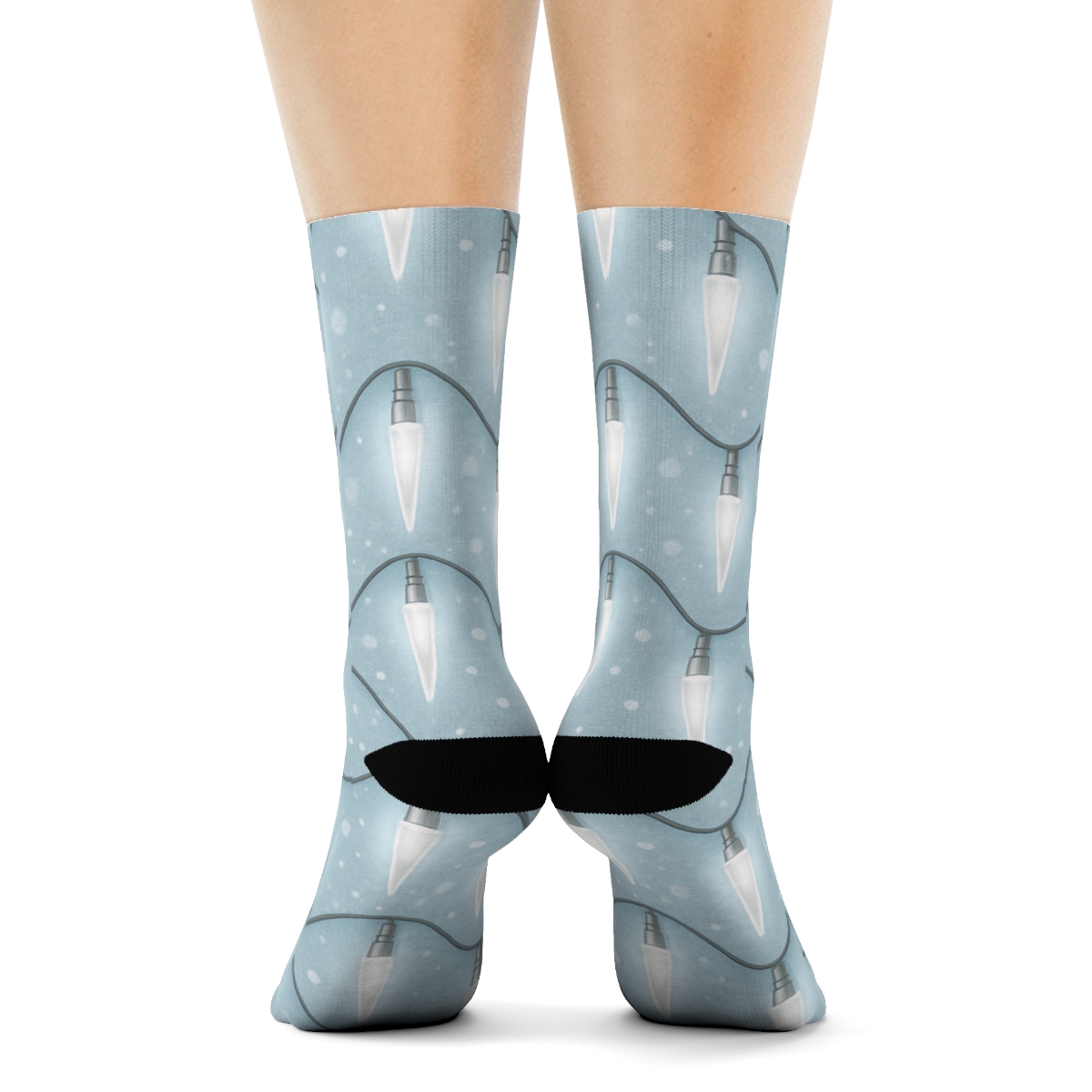 Icicle Light Chevron On Icy Blue comfortable cotton crew socks