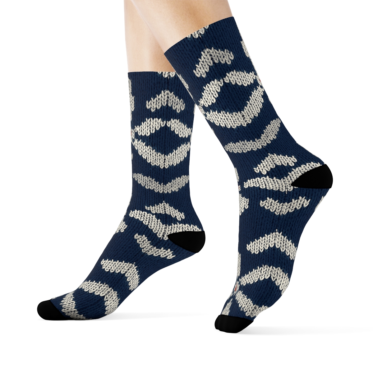 Knitted Airplane Propeller Chevron custom crew socks