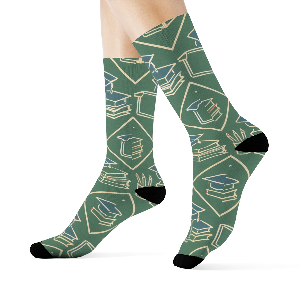 Vintage Poster Tessellation Of Principal Desk School Principal premium sports crew socksVintage Poster Tessellation of Principal Desk School principal Crew Socks - Image 3