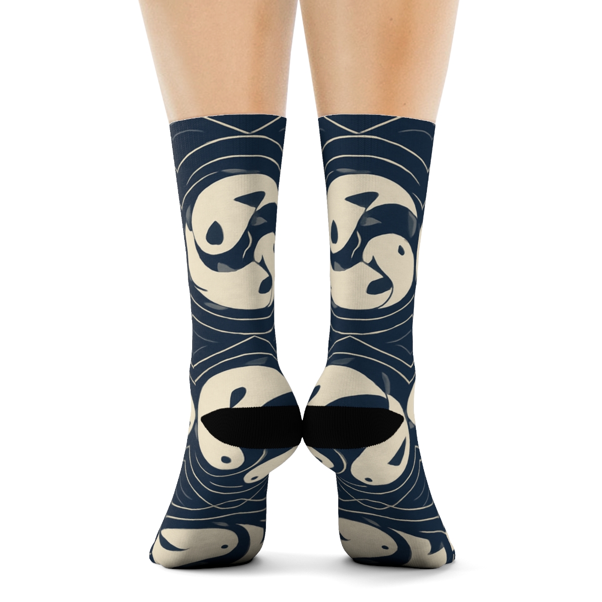 Indigo Koi Duality Ring Tessellation soft everyday crew socksIndigo Koi Duality Ring Tessellation Crew Socks - Image 4
