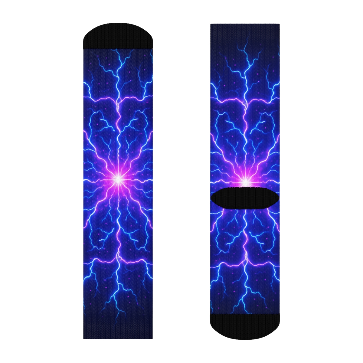 Neon Radial Bolt Burst personalized crew socks