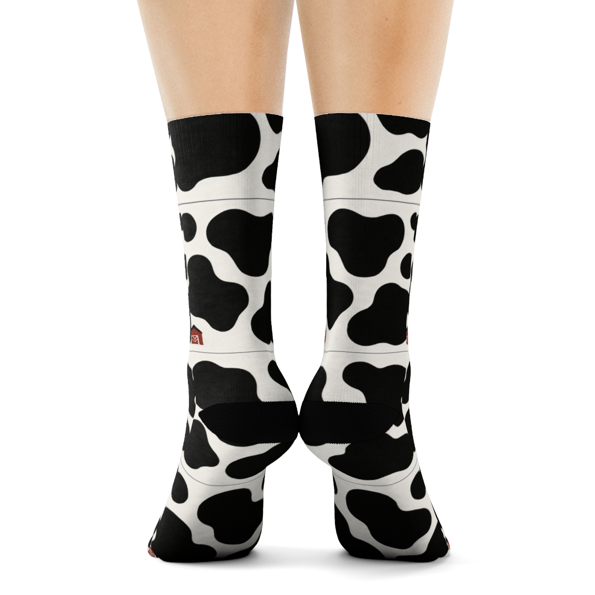 Classic Spot Grid With Tiny Barn Icons custom crew socks