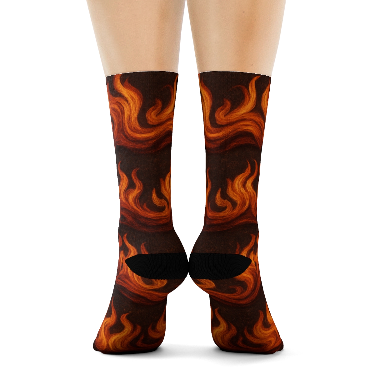 Molten Copper Flame Wave Tapestry personalized crew socks