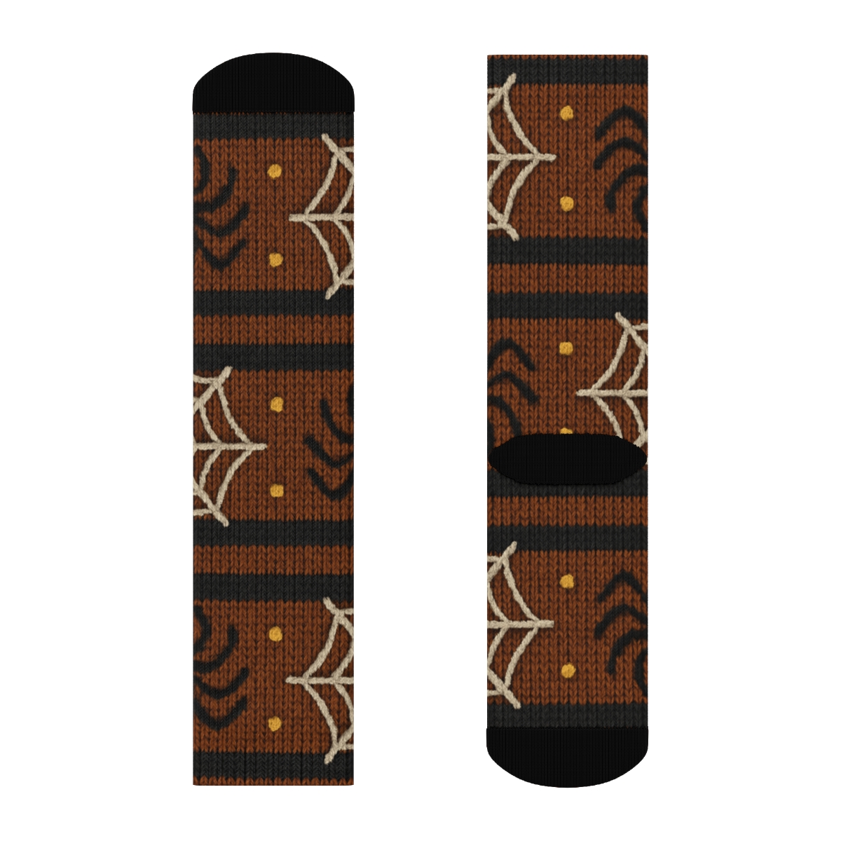 Knitted Illusion Spider Web Bands premium sports crew socks