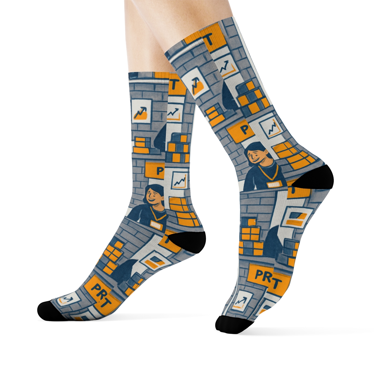 Trade Show Wraparound In Salesperson Style personalized crew socks
