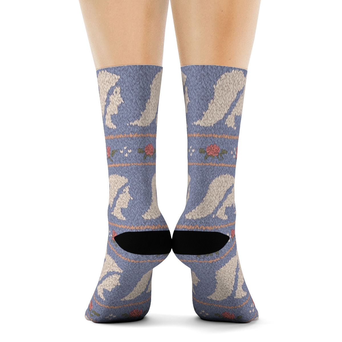 Mary Silhouette Wave Pattern unique graphic crew socks