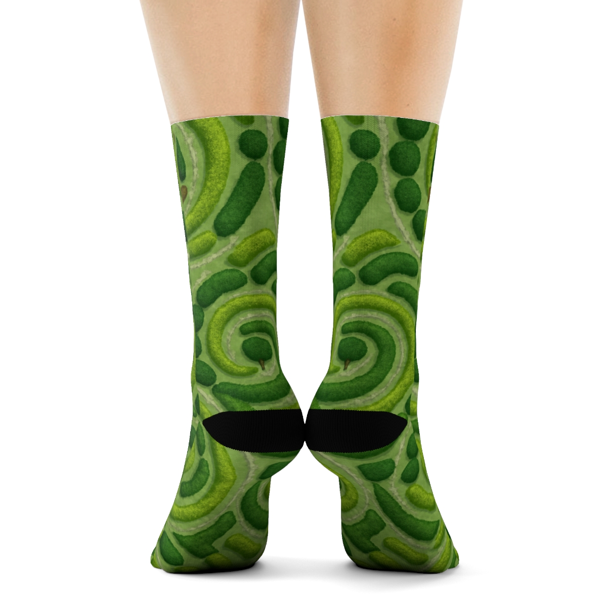 Emerald Shrub Spiral Pattern Landscaper personalized crew socks