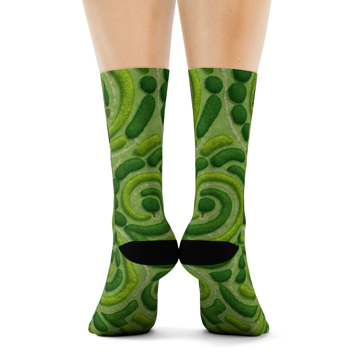 Emerald Shrub Spiral Pattern Landscaper personalized crew socks