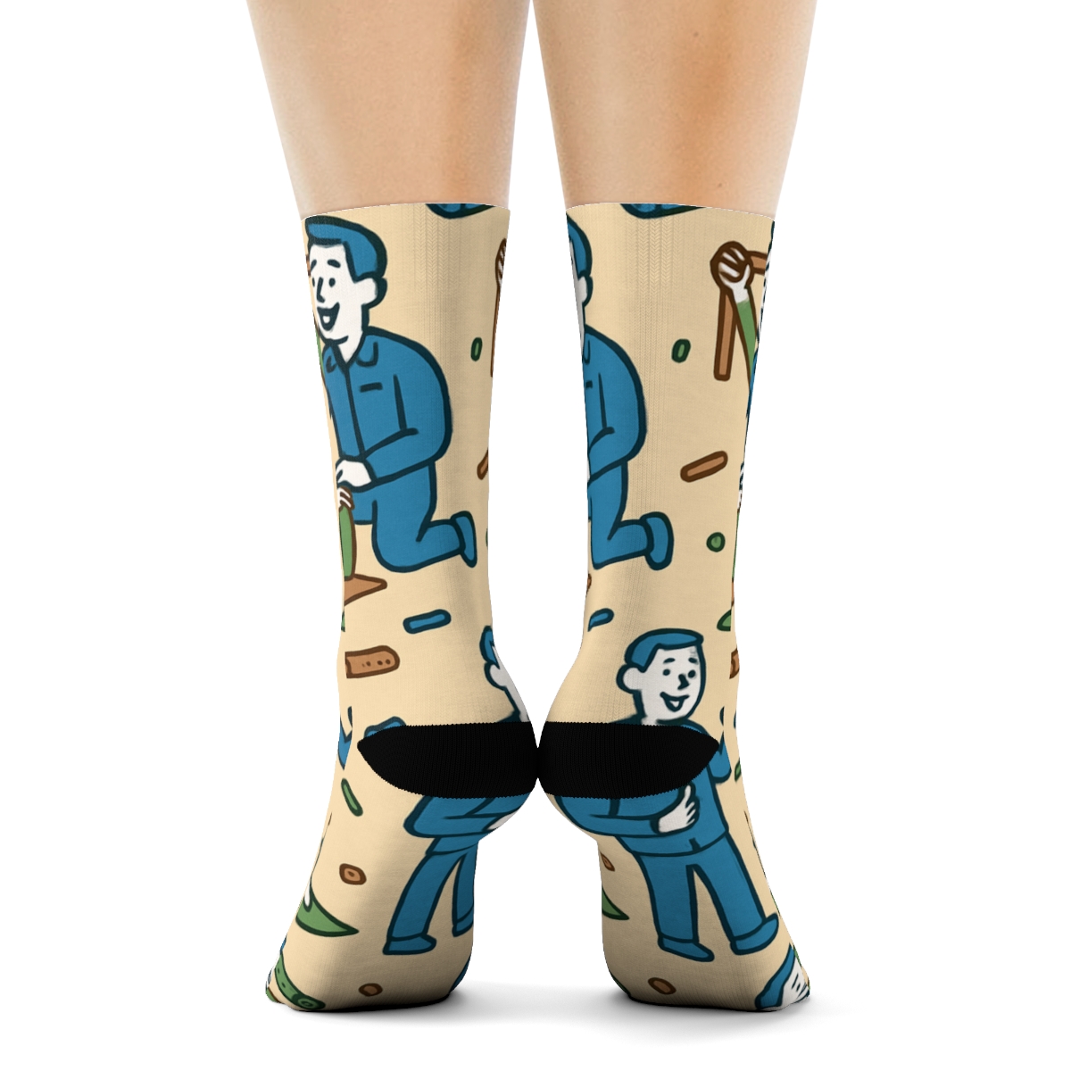 Posture Correction Parade With Physical Therapist Silhouettes custom crew socks