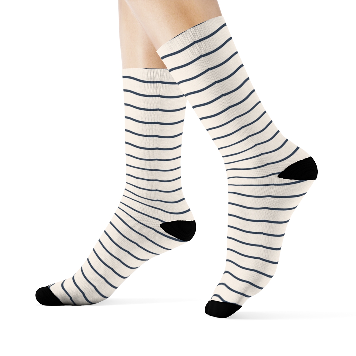 Linear Ripple Grid soft everyday crew socks