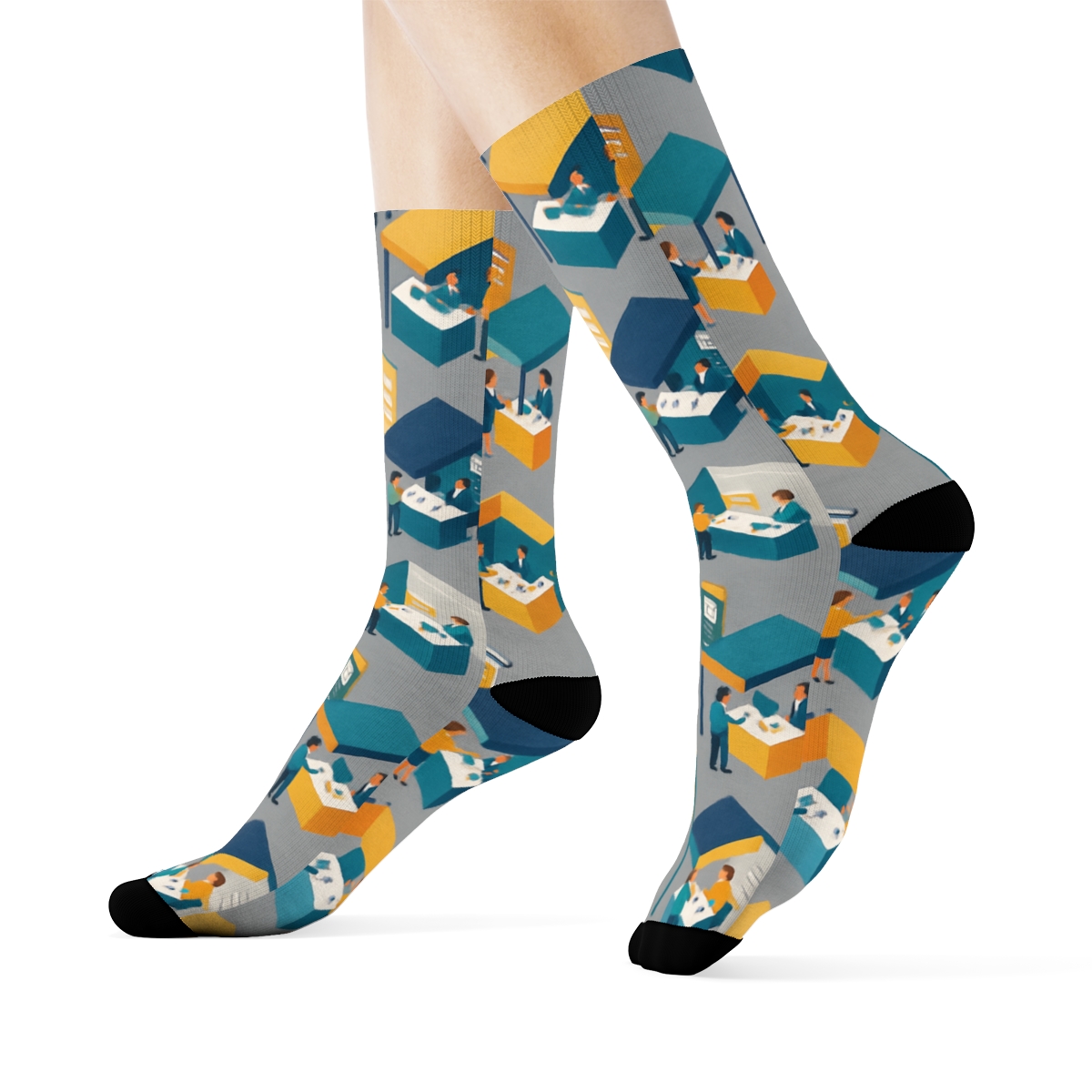 Salesperson-Centric Booth Market Landscape custom crew socksSalesperson-Centric Booth Market Landscape Crew Socks - Image 3