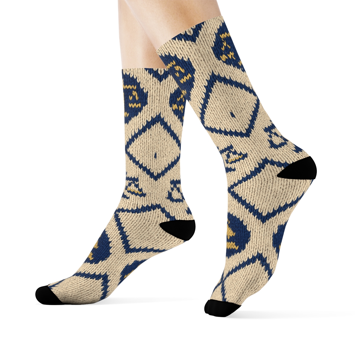 Lawyer Gavel And Scales Lattice In Navy soft everyday crew socks