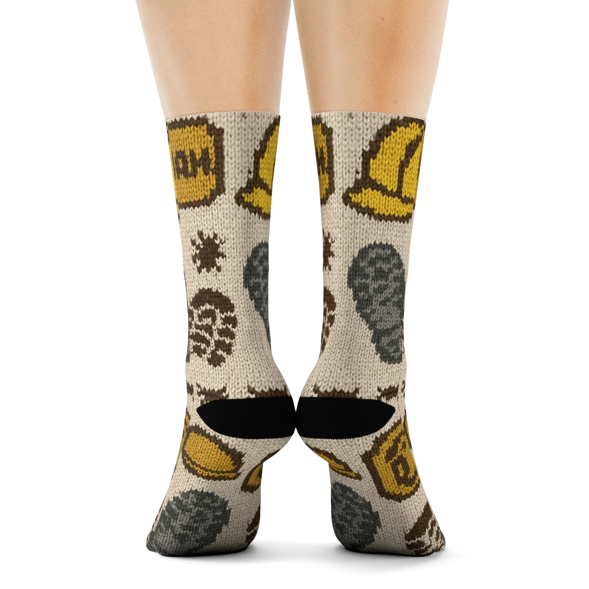 Knitted Pattern Illusion For Pest Control Technician comfortable cotton crew socks