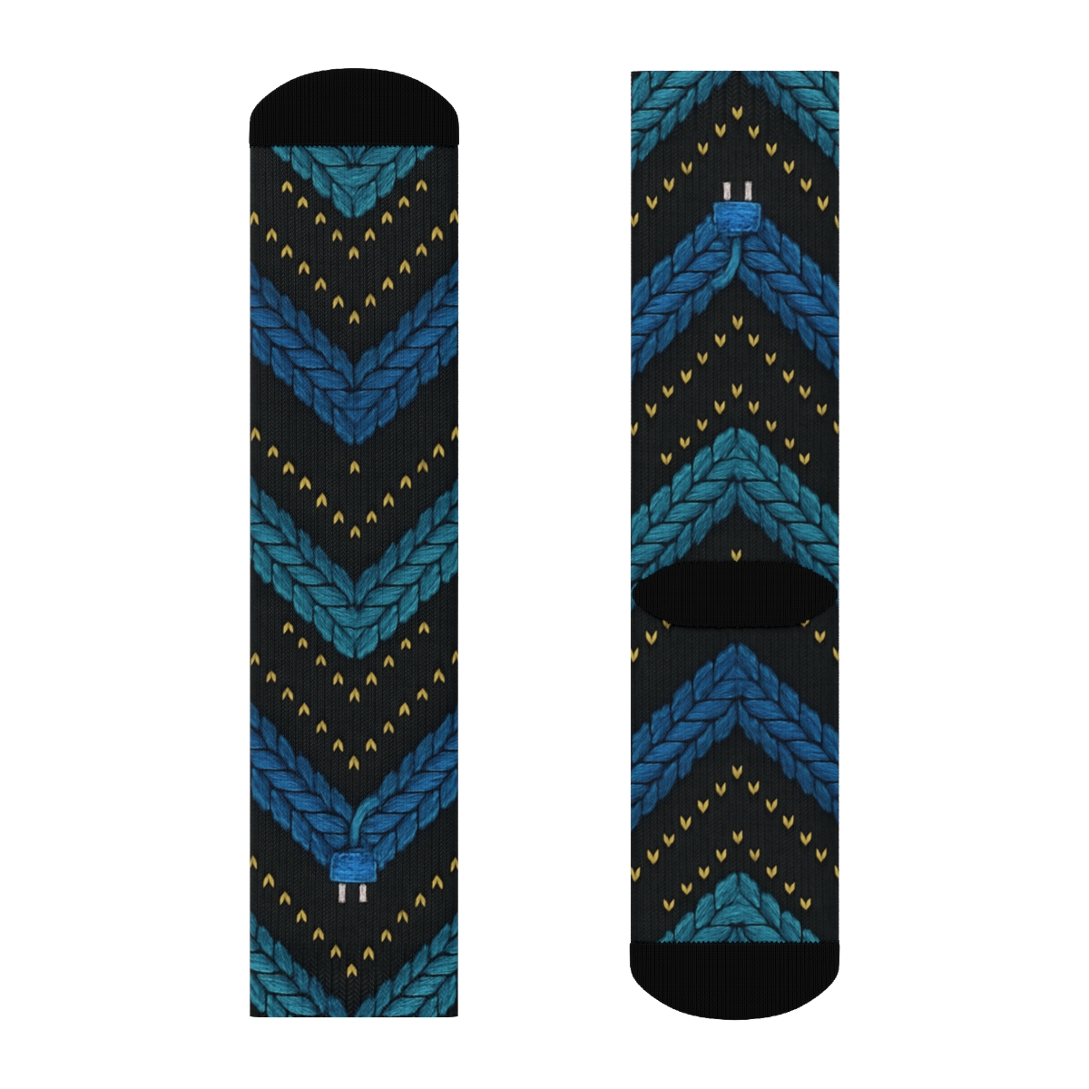 Electrician Circuit Knit Illusion Chevron premium sports crew socks