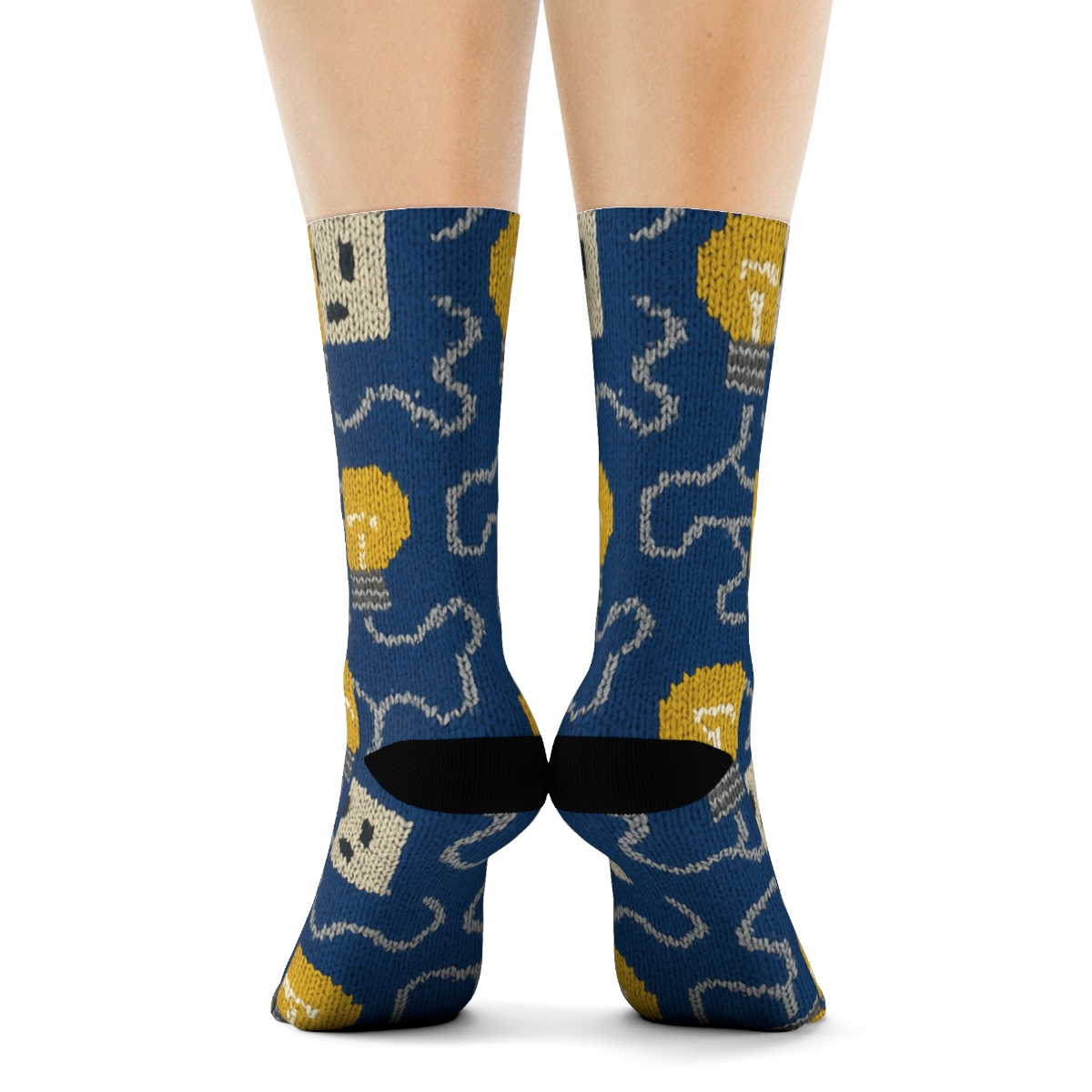 Electrician Circuit Stitch Grid comfortable cotton crew socks