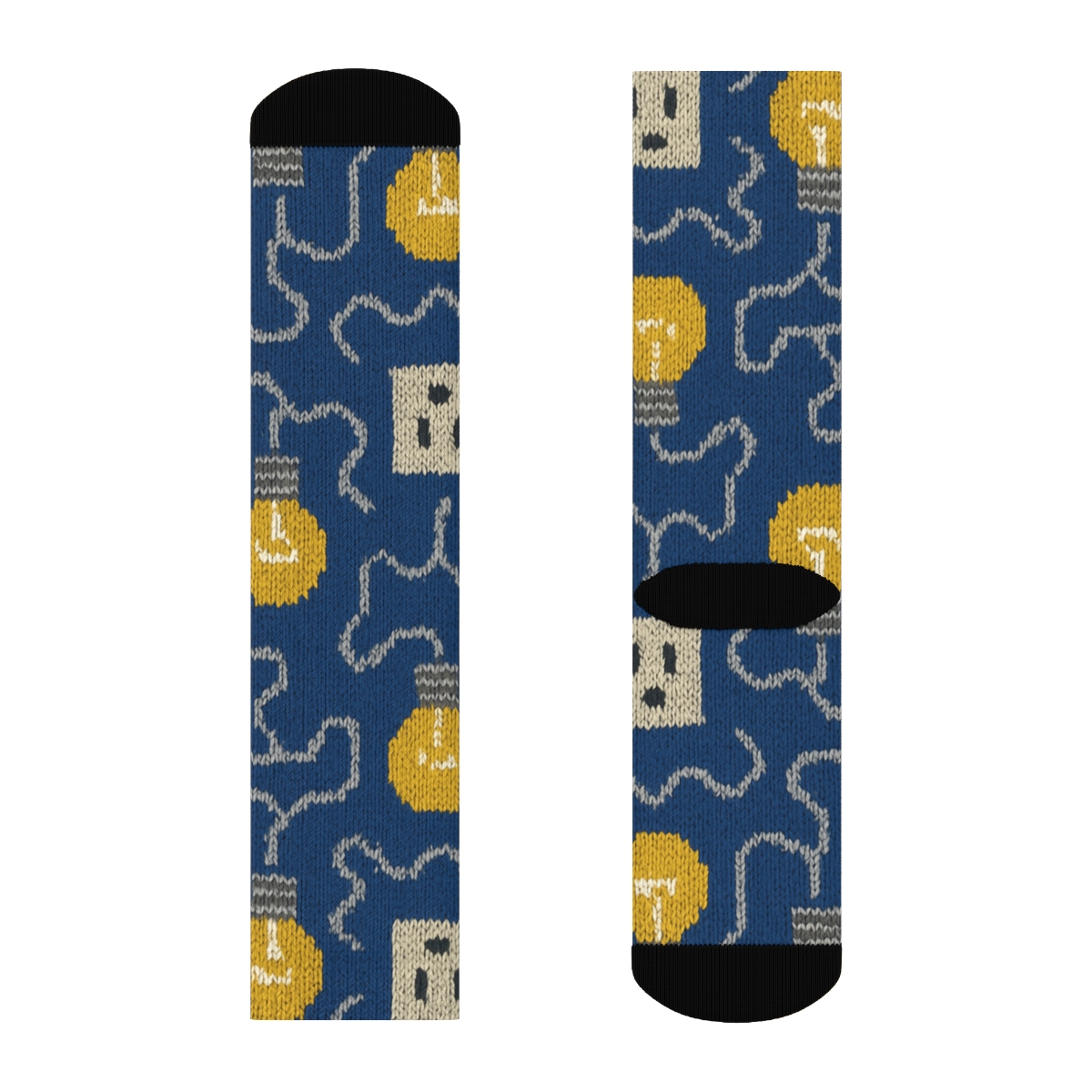 Electrician Circuit Stitch Grid comfortable cotton crew socks