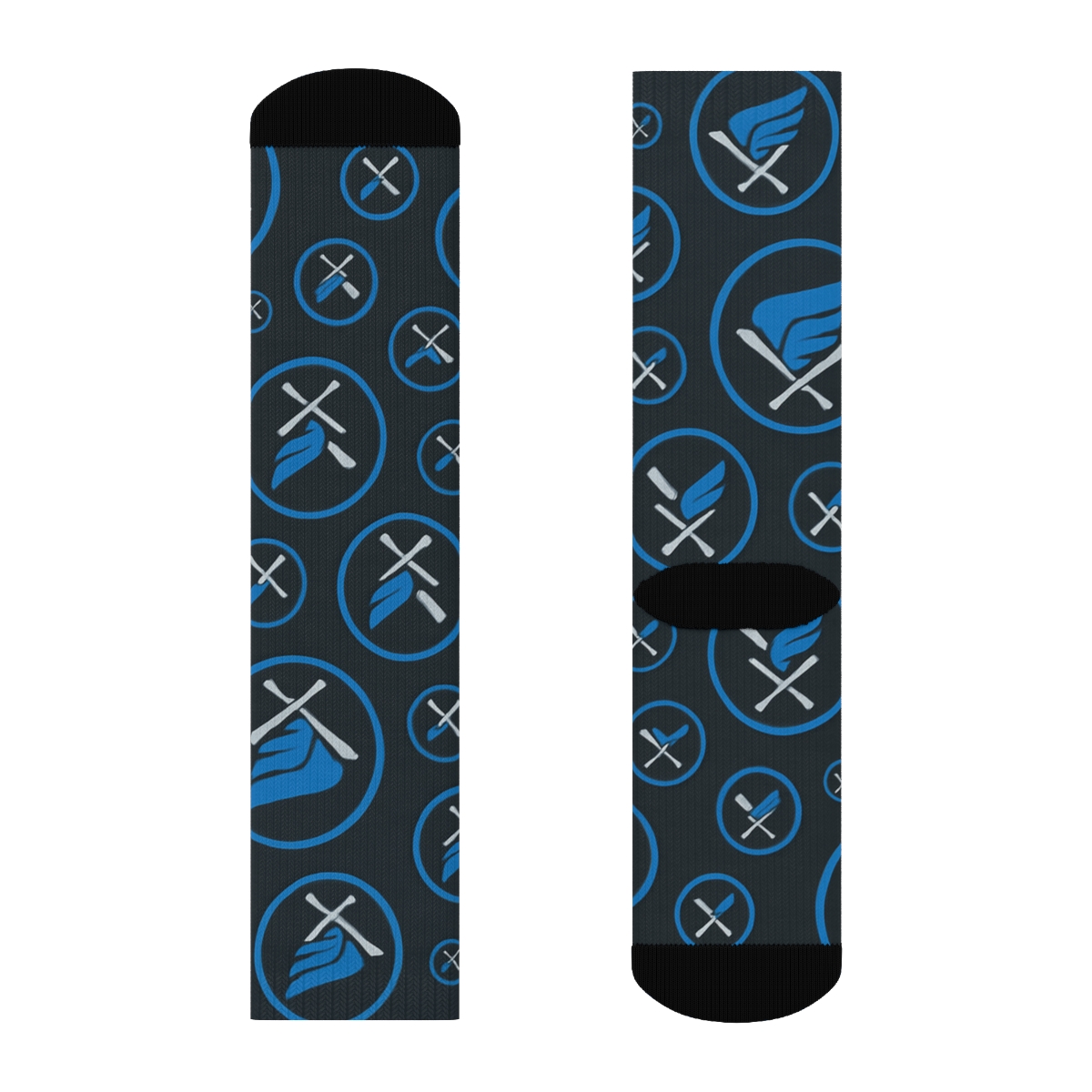 Emblem Wave With Blue Jays stylish athletic crew socks