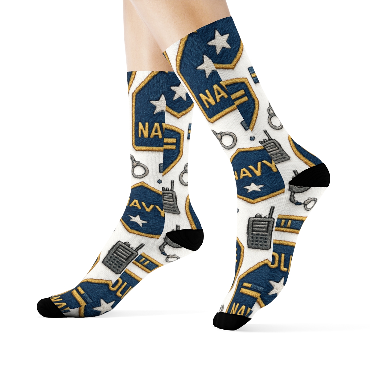 Embossed Patch Tessellation For Police Officer Insignia premium sports crew socks