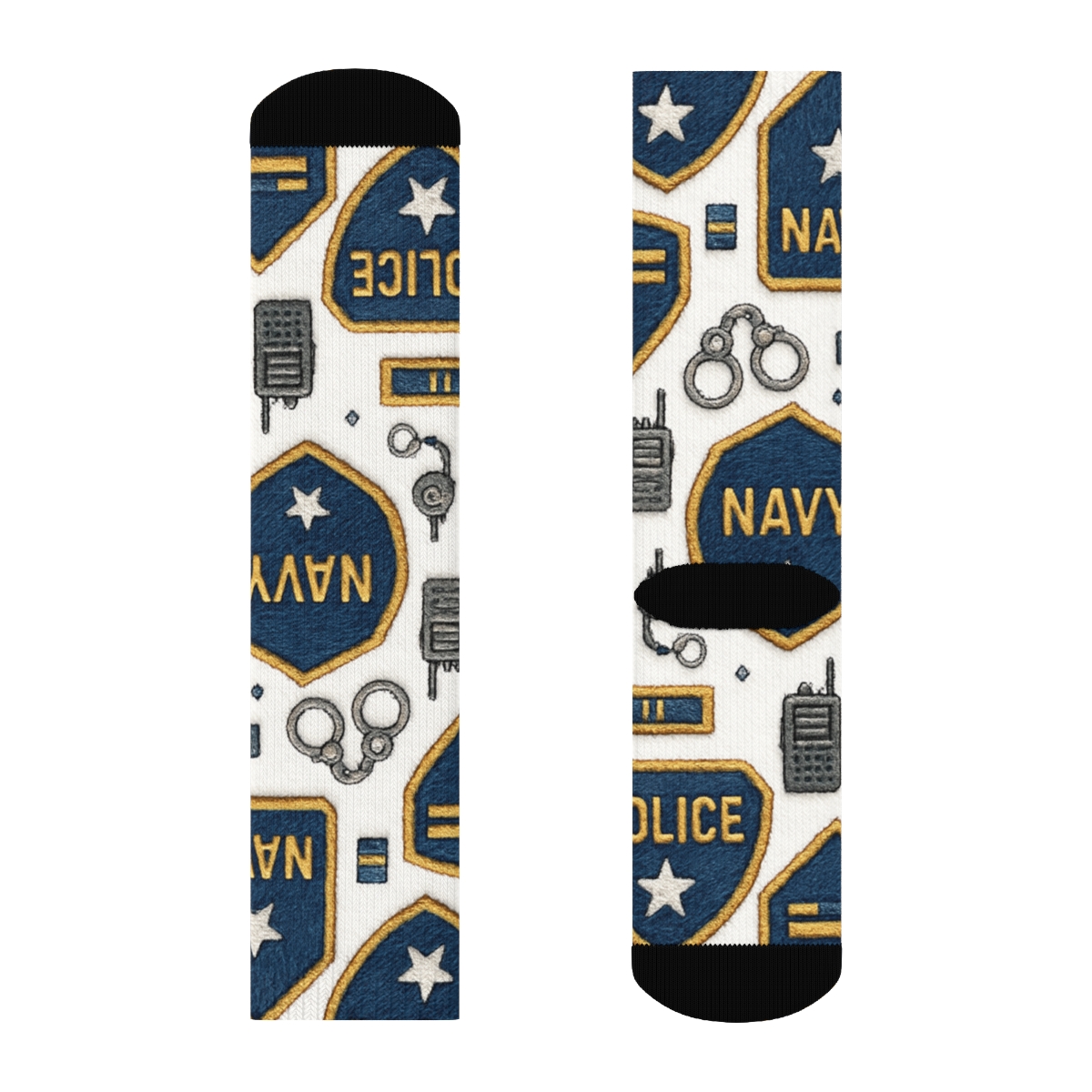 Embossed Patch Tessellation For Police Officer Insignia premium sports crew socks