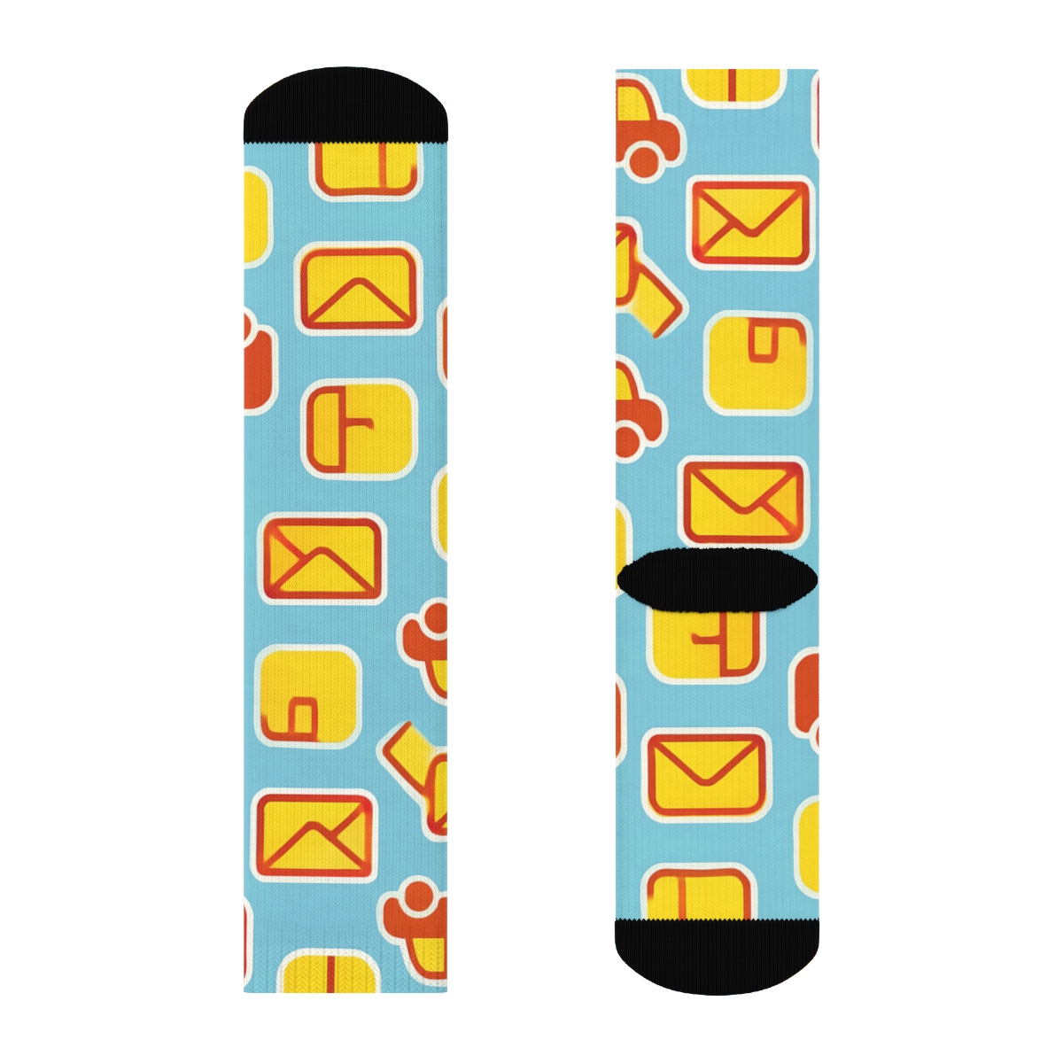 Envelope Drift Grid With Mail Carrier trendy patterned crew socks