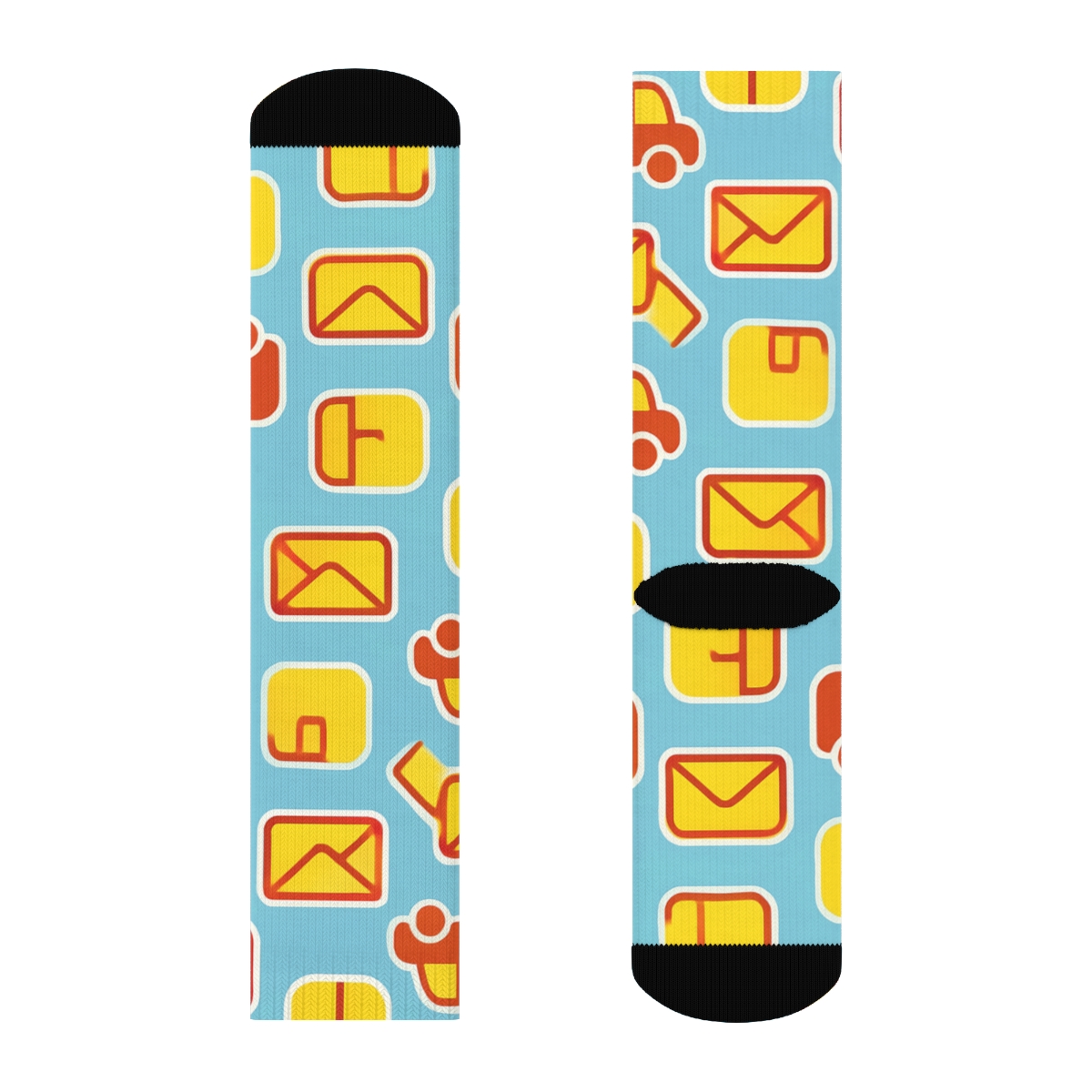 Envelope Drift Grid With Mail Carrier trendy patterned crew socks