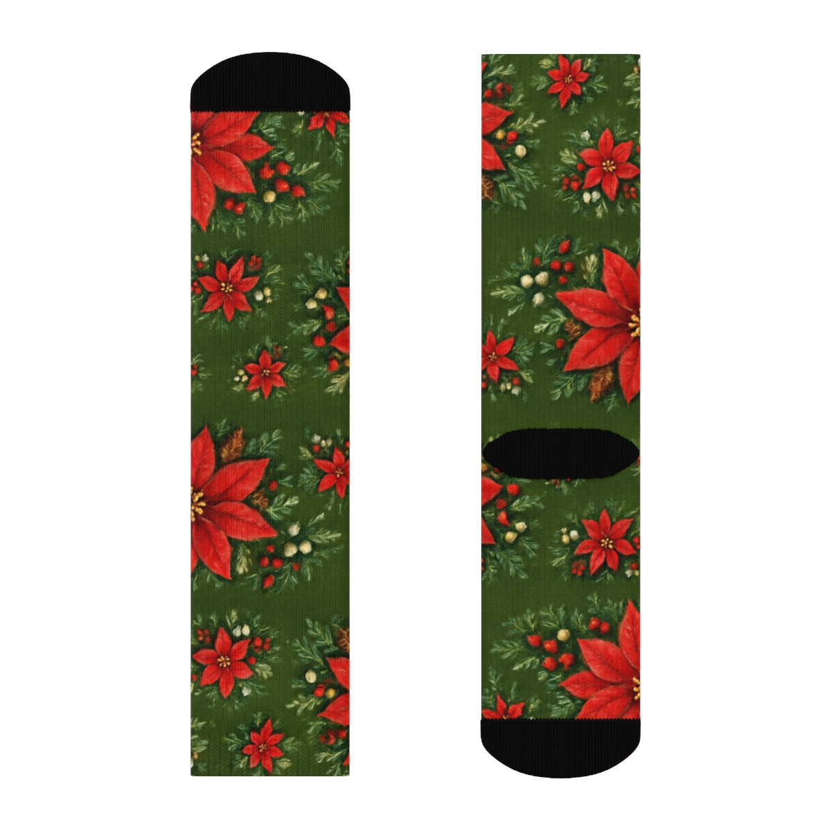 Evergreen Wreath Bands On Moss Ground custom crew socks