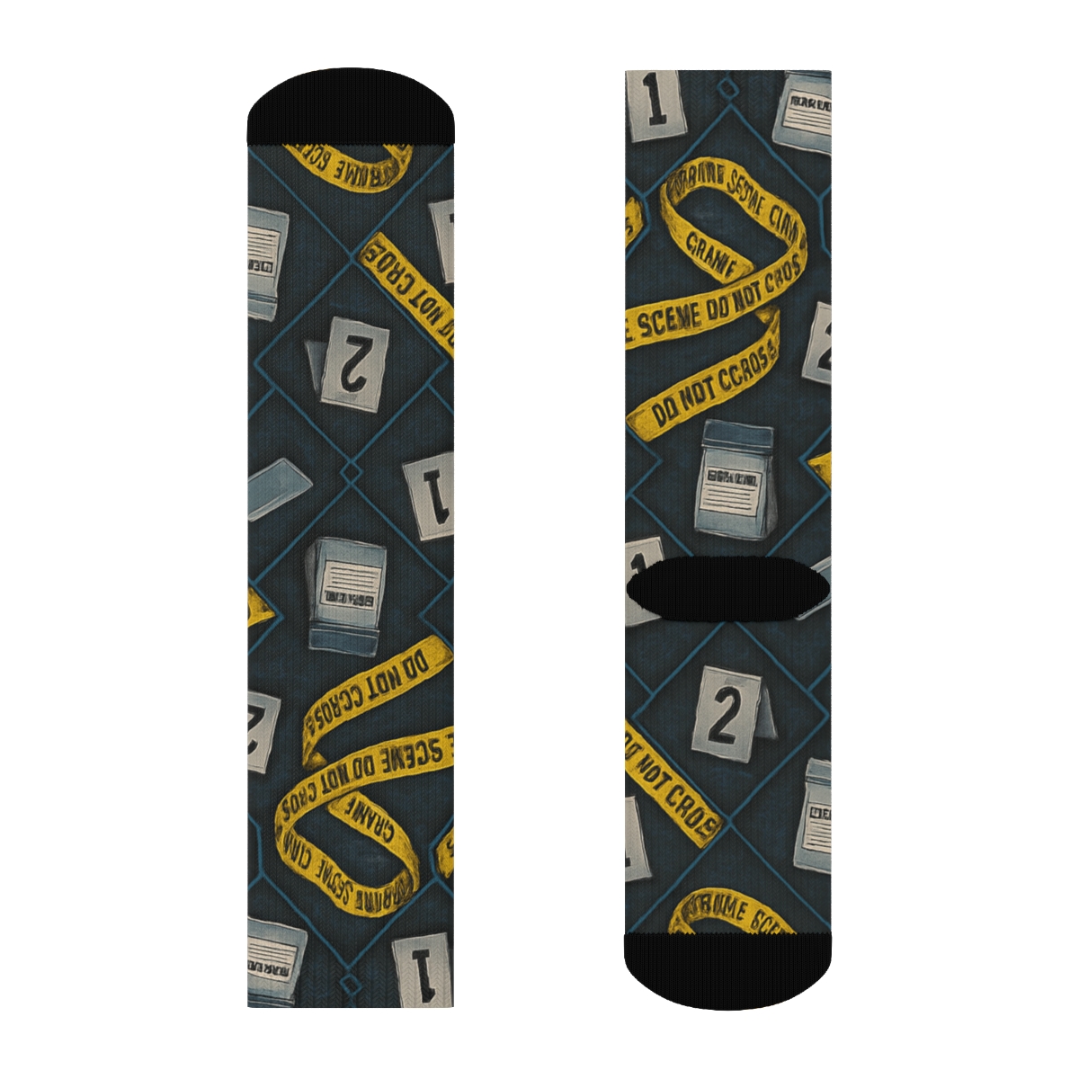 Evidence Collage Tiles With Forensic Scientist Details personalized crew socks