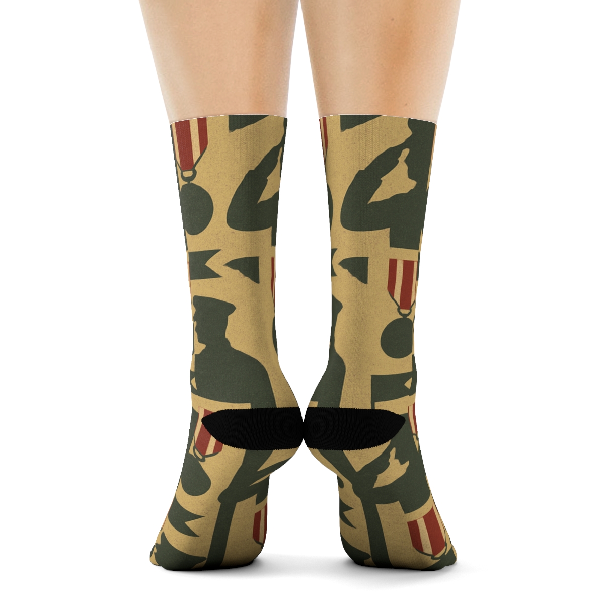 Vintage Parade With Soldier Medals soft everyday crew socks