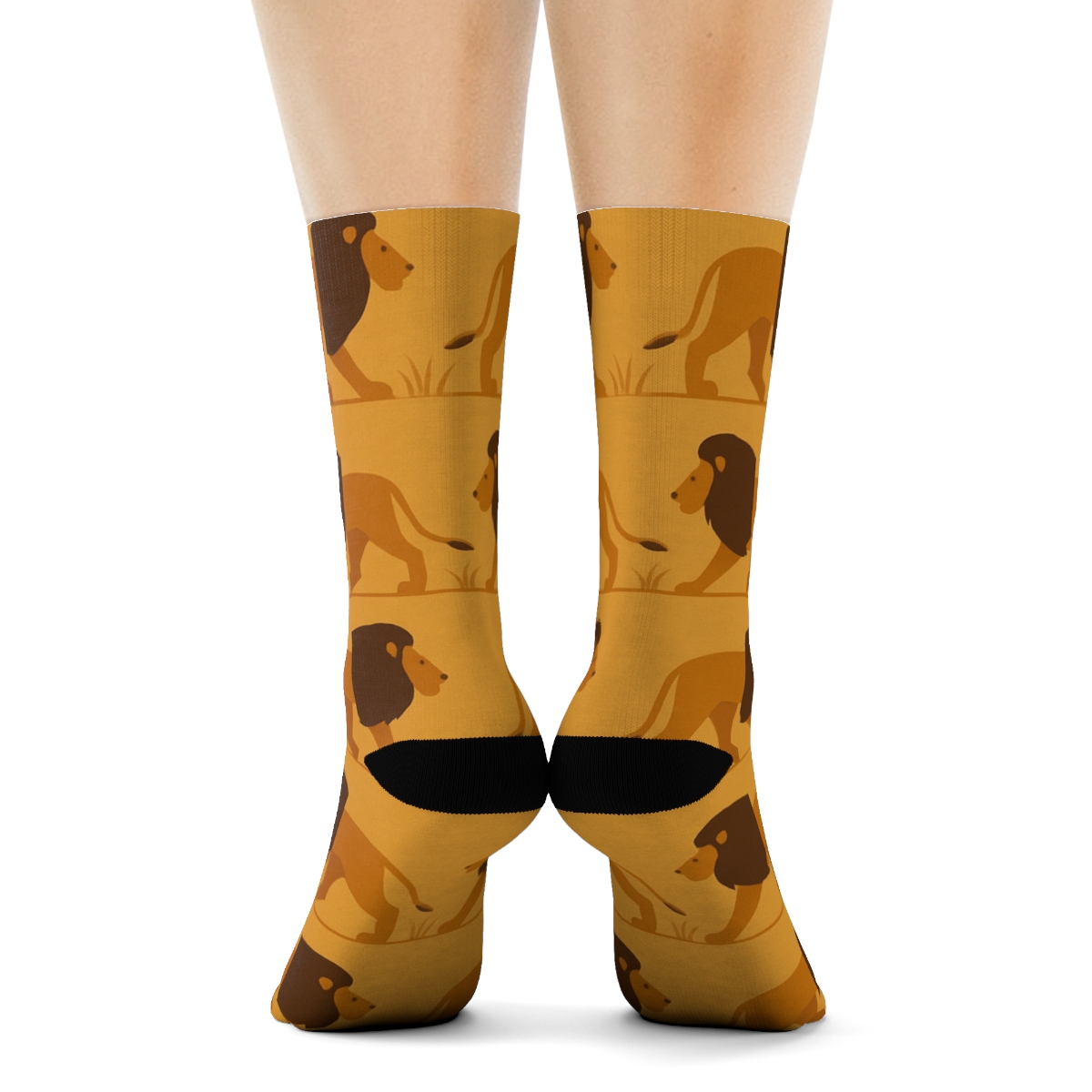Savanna Stride Pattern Lion Edition custom crew socks