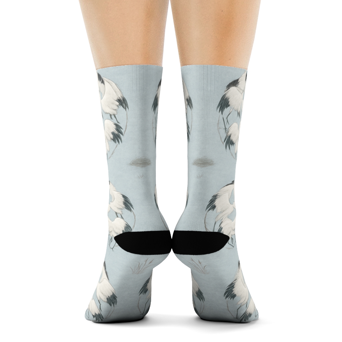 Crane Courtyard Circle Dance trendy patterned crew socks