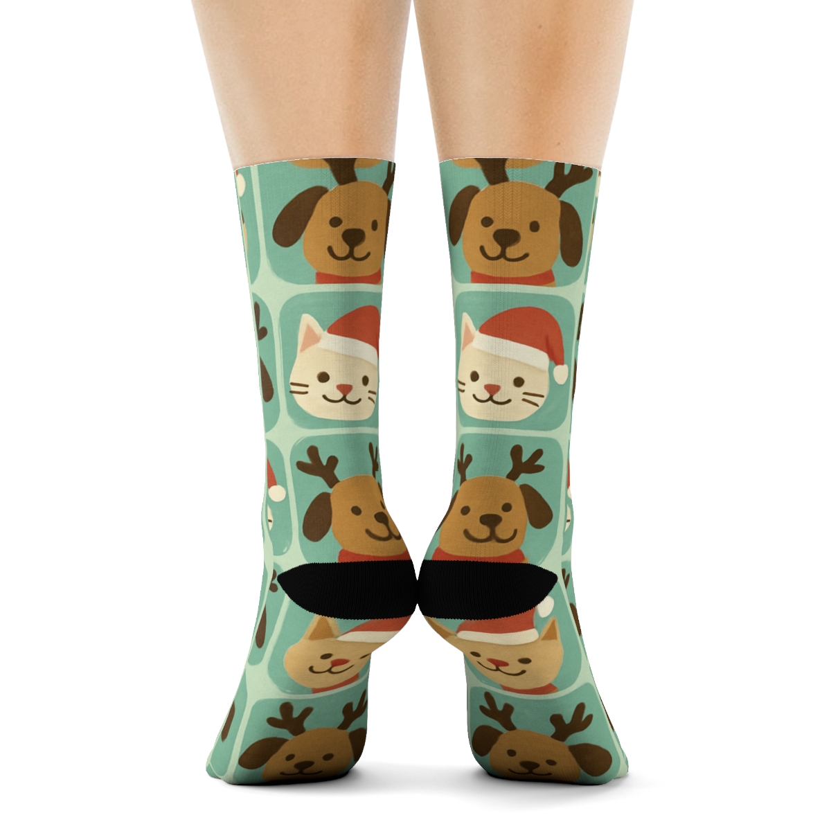 Holiday Pet Parade Xmas premium sports crew socks